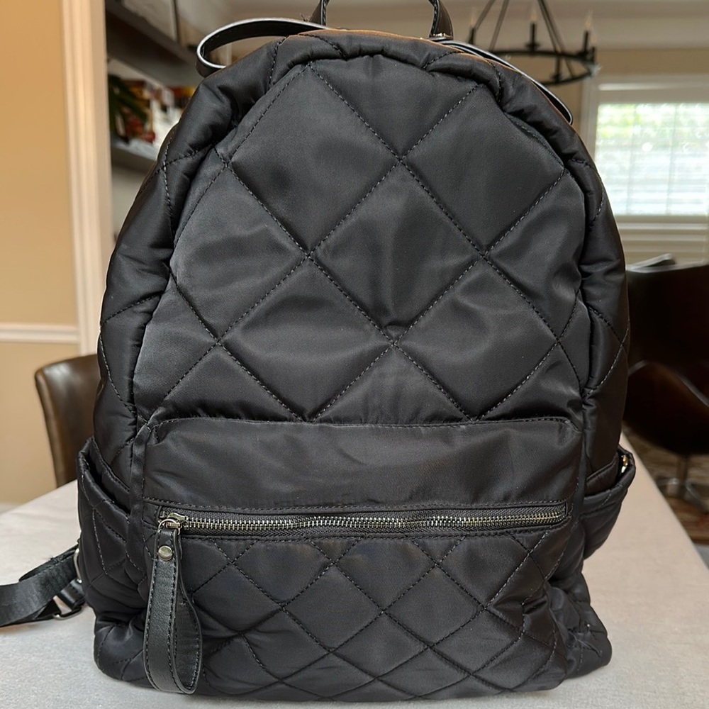 Quilted Black Backpack - image 1